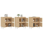 vidaXL Servante, 3 piese, stejar sonoma, lemn prelucrat