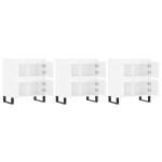 vidaXL Servante, 3 piese, alb extralucios, lemn prelucrat vidaXL Servante, 3 piese, alb extralucios, lemn prelucrat