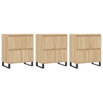 vidaXL Servante, 3 piese, stejar sonoma, lemn prelucrat