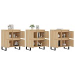 vidaXL Servante, 3 piese, stejar sonoma, lemn prelucrat