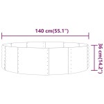 vidaXL Jardinieră de grădină antracit 140x140x36 cm oțel galvanizat