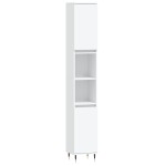 vidaXL Set mobilier de baie, 3 piese, alb, lemn compozit vidaXL Set mobilier de baie, 3 piese, alb, lemn compozit