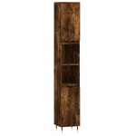 vidaXL Set mobilier de baie, 3 piese, stejar fumuriu, lemn prelucrat vidaXL Set mobilier de baie, 3 piese, stejar fumuriu, lemn prelucrat