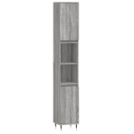 vidaXL Set mobilier de baie, 3 piese, gri sonoma, lemn prelucrat vidaXL Set mobilier de baie, 3 piese, gri sonoma, lemn prelucrat