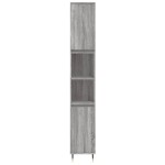 vidaXL Set mobilier de baie, 3 piese, gri sonoma, lemn prelucrat vidaXL Set mobilier de baie, 3 piese, gri sonoma, lemn prelucrat