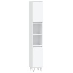 vidaXL Set mobilier de baie, 3 piese, alb, lemn compozit vidaXL Set mobilier de baie, 3 piese, alb, lemn compozit