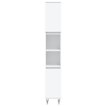 vidaXL Set mobilier de baie, 3 piese, alb, lemn compozit vidaXL Set mobilier de baie, 3 piese, alb, lemn compozit