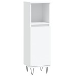 vidaXL Set mobilier de baie, 3 piese, alb, lemn compozit vidaXL Set mobilier de baie, 3 piese, alb, lemn compozit
