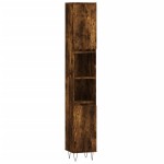 vidaXL Set mobilier de baie, 3 piese, stejar fumuriu, lemn prelucrat vidaXL Set mobilier de baie, 3 piese, stejar fumuriu, lemn prelucrat