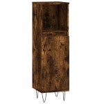 vidaXL Set mobilier de baie, 3 piese, stejar fumuriu, lemn prelucrat vidaXL Set mobilier de baie, 3 piese, stejar fumuriu, lemn prelucrat