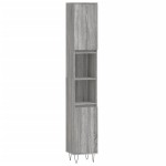 vidaXL Set mobilier de baie, 3 piese, gri sonoma, lemn prelucrat vidaXL Set mobilier de baie, 3 piese, gri sonoma, lemn prelucrat