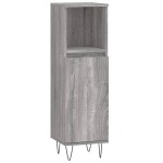 vidaXL Set mobilier de baie, 3 piese, gri sonoma, lemn prelucrat vidaXL Set mobilier de baie, 3 piese, gri sonoma, lemn prelucrat