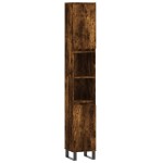 vidaXL Set mobilier de baie, 3 piese, stejar fumuriu, lemn prelucrat vidaXL Set mobilier de baie, 3 piese, stejar fumuriu, lemn prelucrat