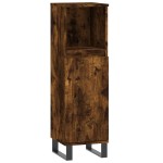 vidaXL Set mobilier de baie, 3 piese, stejar fumuriu, lemn prelucrat vidaXL Set mobilier de baie, 3 piese, stejar fumuriu, lemn prelucrat