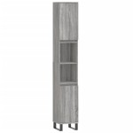 vidaXL Set mobilier de baie, 3 piese, gri sonoma, lemn prelucrat