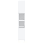 vidaXL Set mobilier de baie, 3 piese, alb, lemn compozit vidaXL Set mobilier de baie, 3 piese, alb, lemn compozit