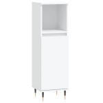 vidaXL Set mobilier de baie, 3 piese, alb, lemn compozit vidaXL Set mobilier de baie, 3 piese, alb, lemn compozit