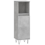 vidaXL Set mobilier de baie, 3 piese, gri beton, lemn compozit vidaXL Set mobilier de baie, 3 piese, gri beton, lemn compozit