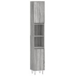 vidaXL Set mobilier de baie, 3 piese, gri sonoma, lemn prelucrat vidaXL Set mobilier de baie, 3 piese, gri sonoma, lemn prelucrat
