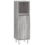 vidaXL Set mobilier de baie, 3 piese, gri sonoma, lemn prelucrat vidaXL Set mobilier de baie, 3 piese, gri sonoma, lemn prelucrat