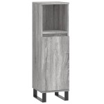 vidaXL Set mobilier de baie, 3 piese, gri sonoma, lemn prelucrat vidaXL Set mobilier de baie, 3 piese, gri sonoma, lemn prelucrat