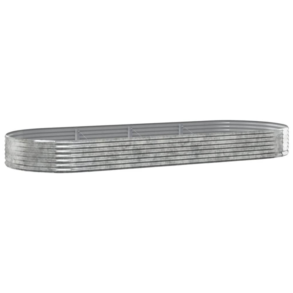 vidaXL Strat înălțat grădină 373x140x36 cm oțel galvanizat