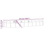 vidaXL Strat înălțat grădină 373x140x36 cm oțel galvanizat