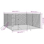 vidaXL Padoc de exterior pentru câini argintiu 4x4x2 m oțel galvanizat vidaXL Padoc de exterior pentru câini argintiu 4x4x2 m oțel galvanizat