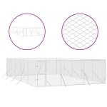 vidaXL Padoc de exterior pentru câini argintiu 6x10x2m oțel galvanizat