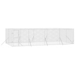 vidaXL Padoc de exterior pentru câini argintiu 8x4x2 m oțel galvanizat