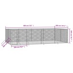 vidaXL Padoc de exterior pentru câini argintiu 8x4x2 m oțel galvanizat