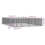 vidaXL Padoc de exterior pentru câini argintiu 8x12x2m oțel galvanizat