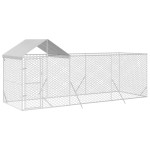 vidaXL Padoc de exterior cu acoperiș argintiu 6x2x2,5m oțel galvanizat vidaXL Padoc de exterior cu acoperiș argintiu 6x2x2,5m oțel galvanizat