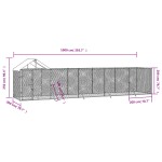 vidaXL Padoc exterior cu acoperiș argintiu 10x2x2,5 m oțel galvanizat