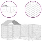 vidaXL Padoc exterior cu acoperiș argintiu 4x4x2,5 m oțel galvanizat vidaXL Padoc exterior cu acoperiș argintiu 4x4x2,5 m oțel galvanizat