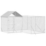 vidaXL Padoc exterior cu acoperiș argintiu 4x4x2,5 m oțel galvanizat vidaXL Padoc exterior cu acoperiș argintiu 4x4x2,5 m oțel galvanizat