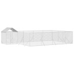 vidaXL Padoc exterior cu acoperiș argintiu 10x6x2,5 m oțel galvanizat