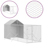 vidaXL Padoc de exterior cu acoperiș argintiu 2x6x2,5m oțel galvanizat vidaXL Padoc de exterior cu acoperiș argintiu 2x6x2,5m oțel galvanizat
