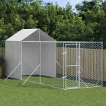 vidaXL Padoc de exterior cu acoperiș argintiu 2x6x2,5m oțel galvanizat vidaXL Padoc de exterior cu acoperiș argintiu 2x6x2,5m oțel galvanizat