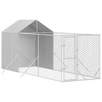 vidaXL Padoc de exterior cu acoperiș argintiu 2x6x2,5m oțel galvanizat vidaXL Padoc de exterior cu acoperiș argintiu 2x6x2,5m oțel galvanizat