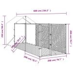 vidaXL Padoc de exterior cu acoperiș argintiu 2x6x2,5m oțel galvanizat vidaXL Padoc de exterior cu acoperiș argintiu 2x6x2,5m oțel galvanizat