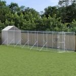 vidaXL Padoc exterior cu acoperiș argintiu 2x14x2,5 m oțel galvanizat vidaXL Padoc exterior cu acoperiș argintiu 2x14x2,5 m oțel galvanizat