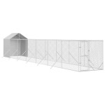 vidaXL Padoc exterior cu acoperiș argintiu 2x14x2,5 m oțel galvanizat vidaXL Padoc exterior cu acoperiș argintiu 2x14x2,5 m oțel galvanizat