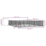vidaXL Padoc exterior cu acoperiș argintiu 12x12x2,5 m oțel galvanizat