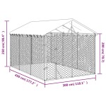 vidaXL Padoc exterior cu acoperiș argintiu 3x4,5x2,5 m oțel galvanizat