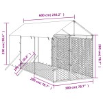 vidaXL Padoc de exterior cu acoperiș argintiu 2x6x2,5m oțel galvanizat