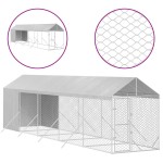 vidaXL Padoc exterior cu acoperiș argintiu 2x10x2,5 m oțel galvanizat