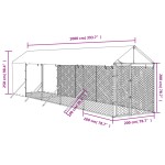 vidaXL Padoc exterior cu acoperiș argintiu 2x10x2,5 m oțel galvanizat