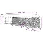 vidaXL Padoc exterior cu acoperiș argintiu 2x14x2,5 m oțel galvanizat