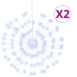 vidaXL Lumini stelare de Crăciun 140 LED-uri, 2 buc., alb rece, 17 cm vidaXL Lumini stelare de Crăciun 140 LED-uri, 2 buc., alb rece, 17 cm